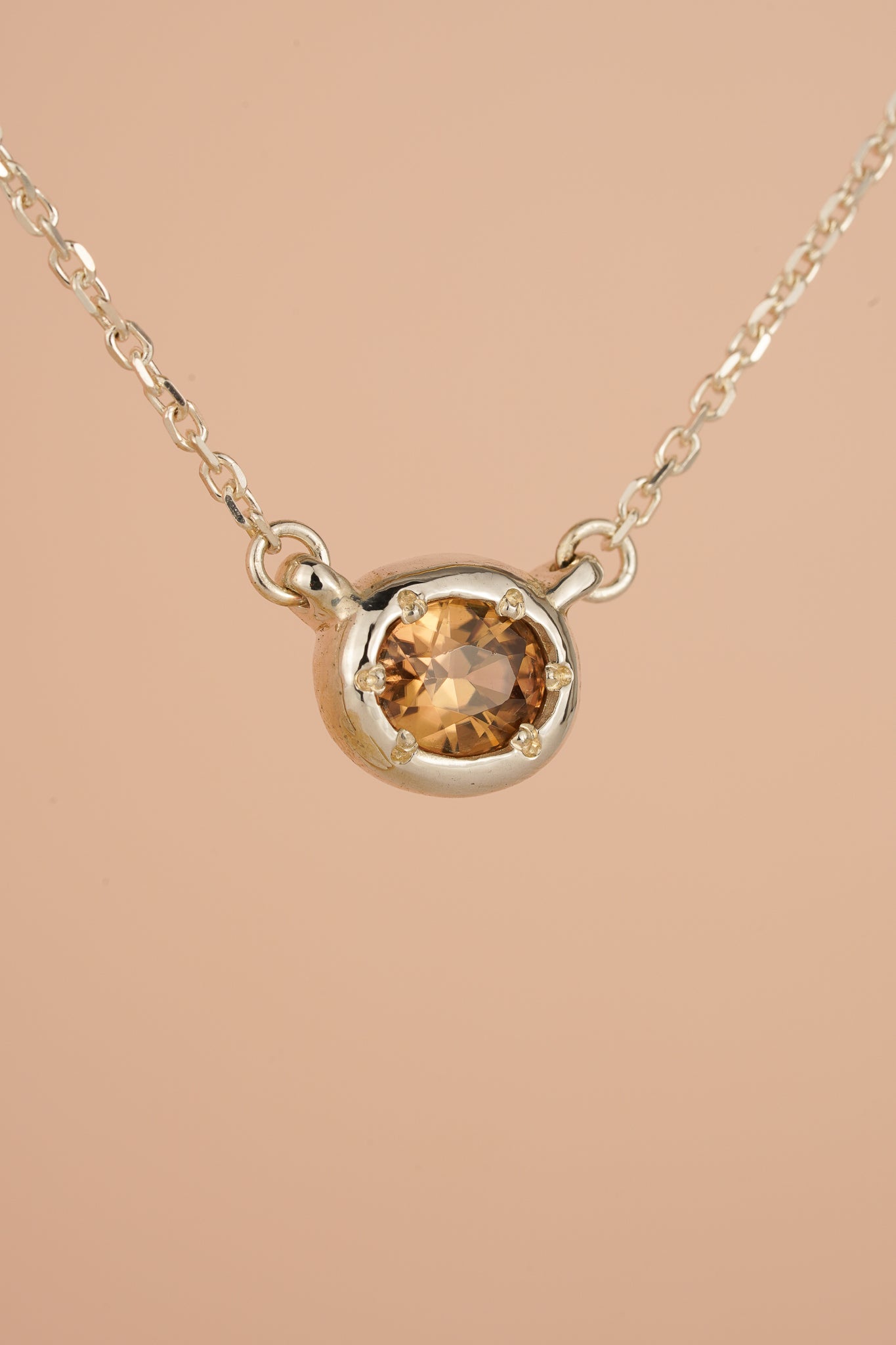 Brown zircon necklace