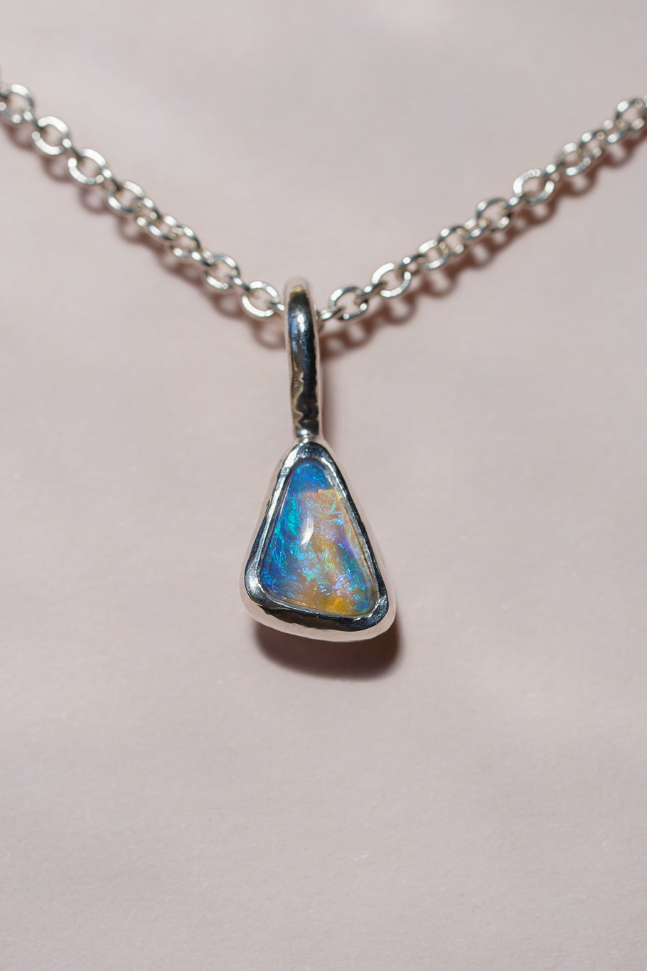 Blue crystal opal pendant