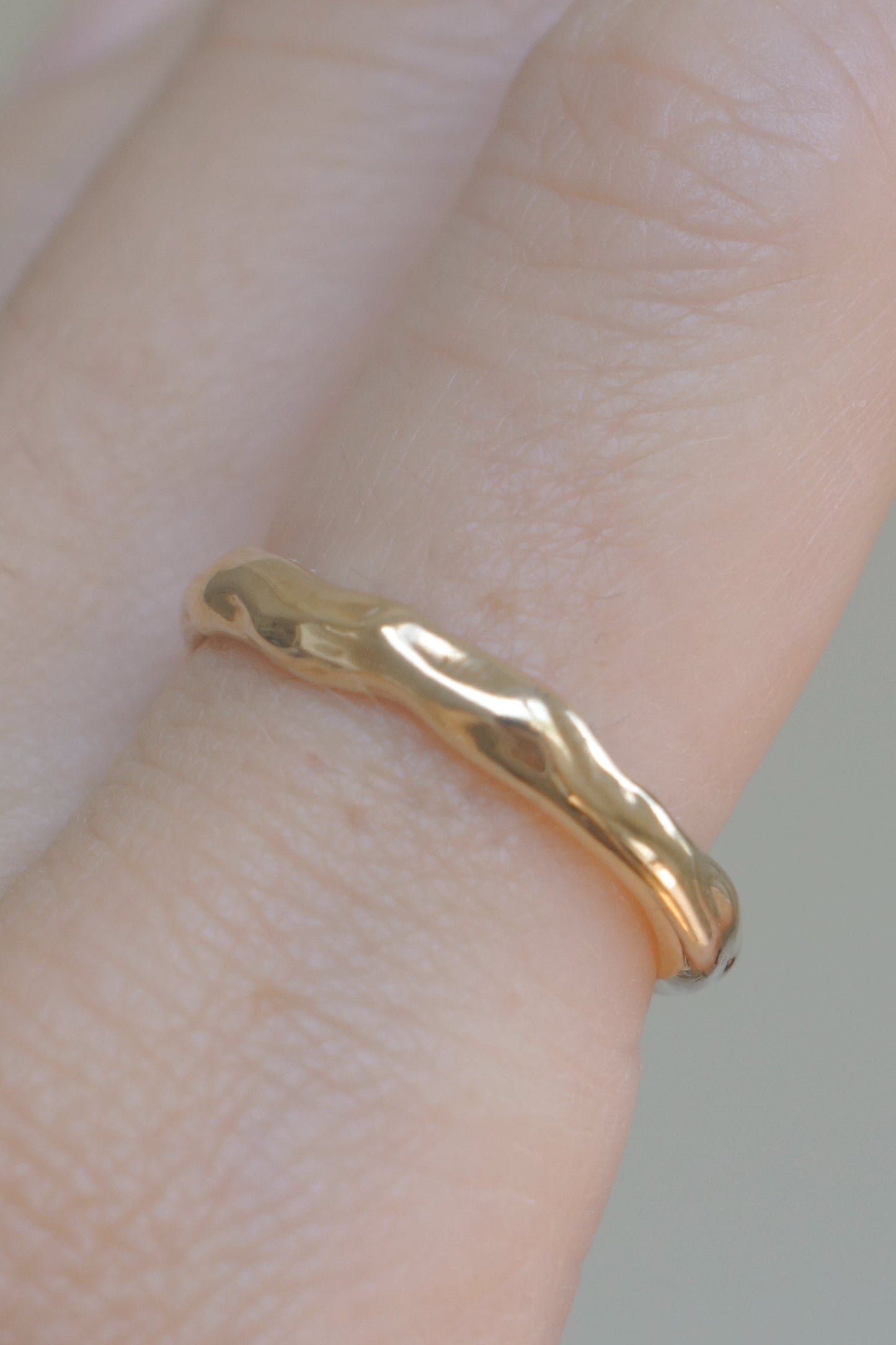 Solid gold molten ring - Size M 1/2 - IN STOCK
