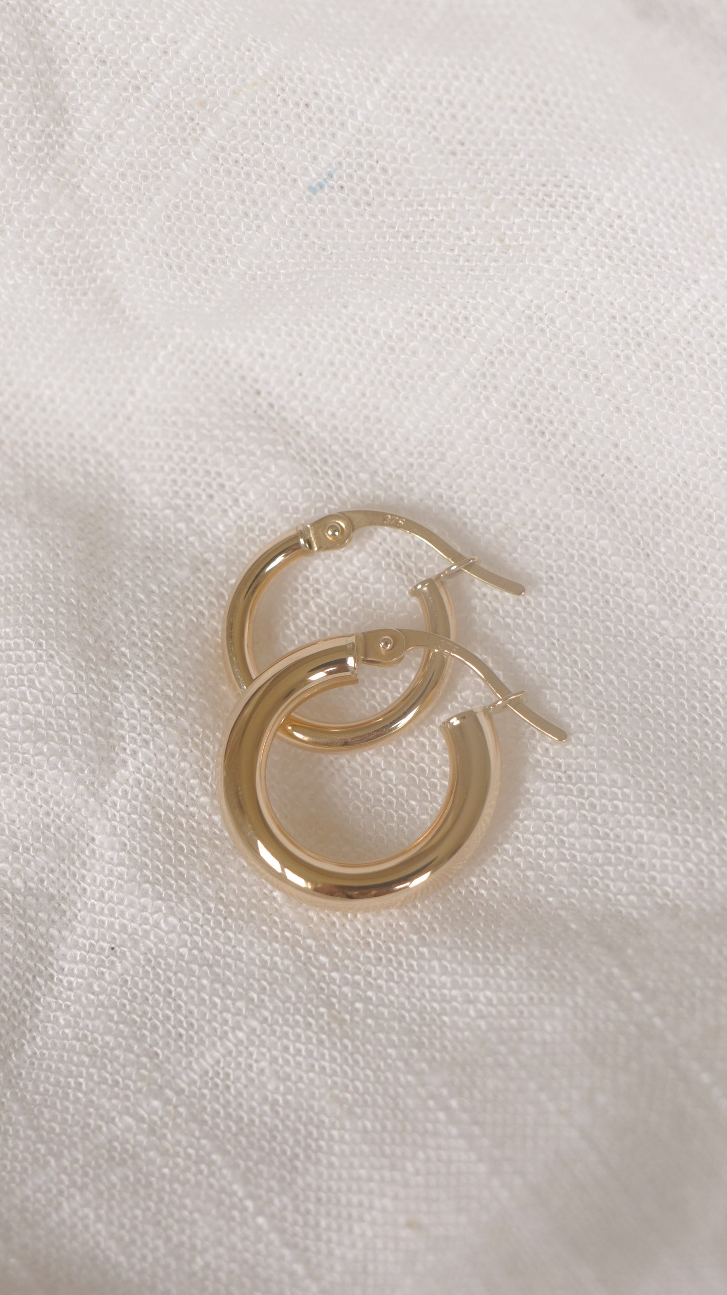 Solid gold Italian hoops - 3mm tube
