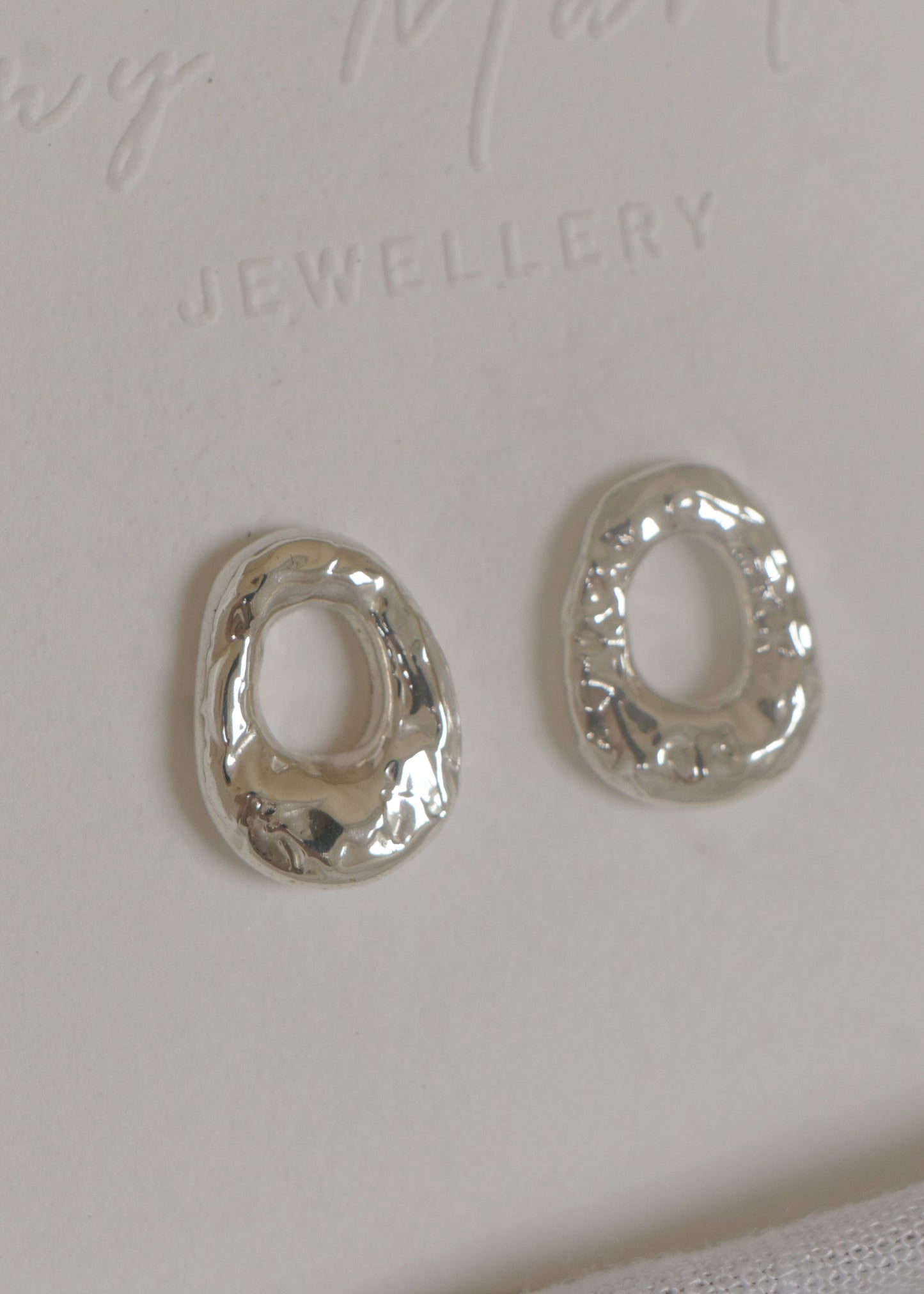 Molten studs (pair) - silver