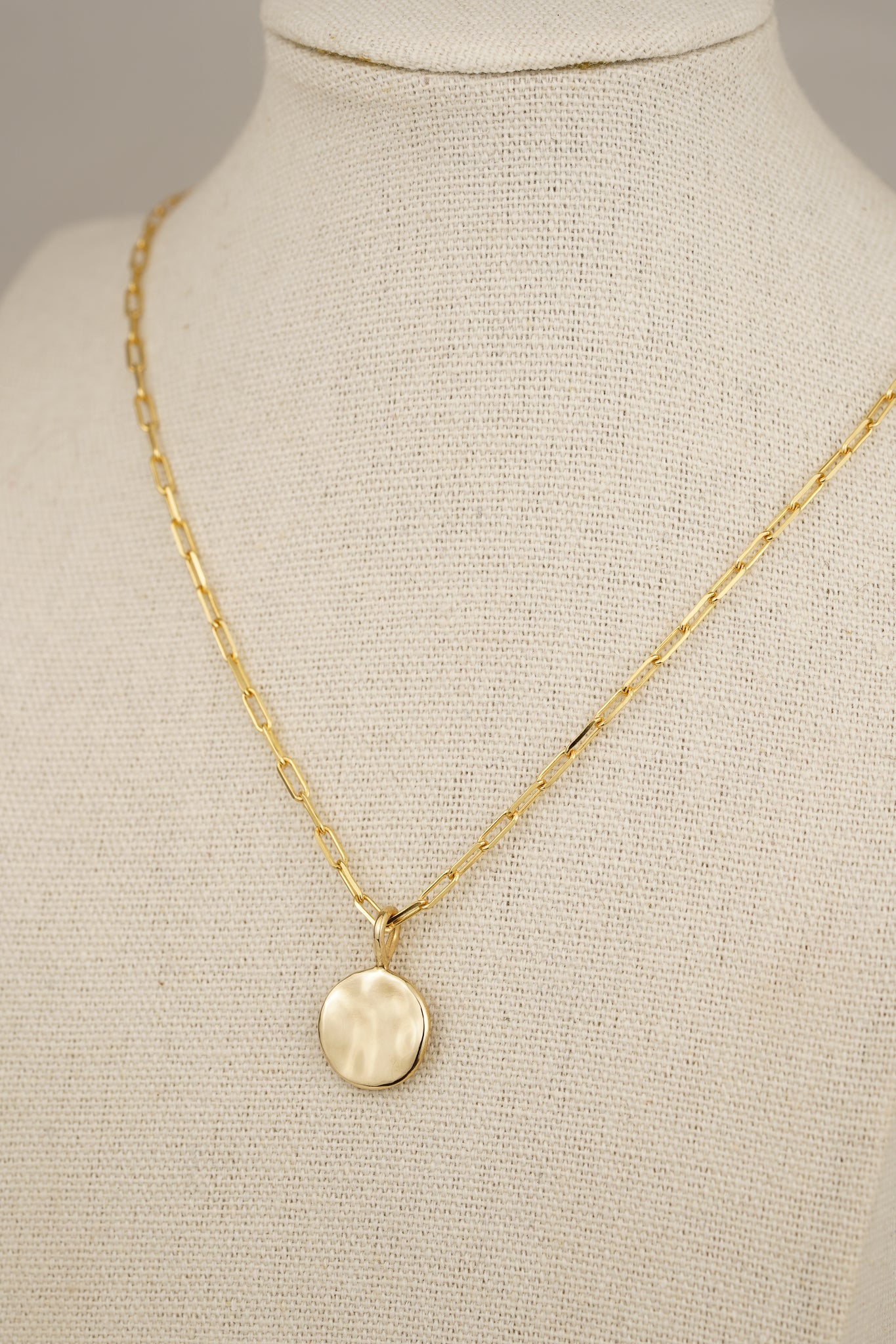 Solid gold round wave pendant - Made To Order