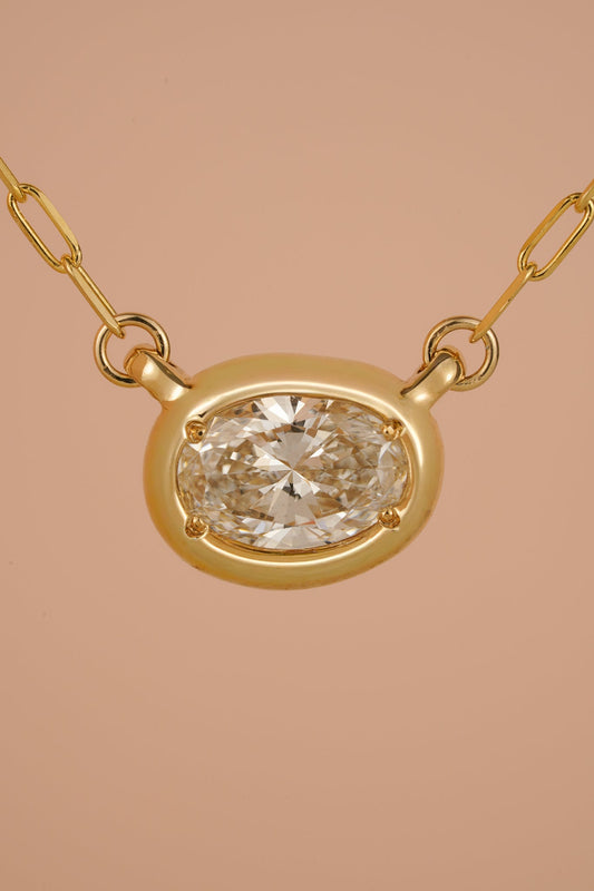Solid gold east-west diamond choker