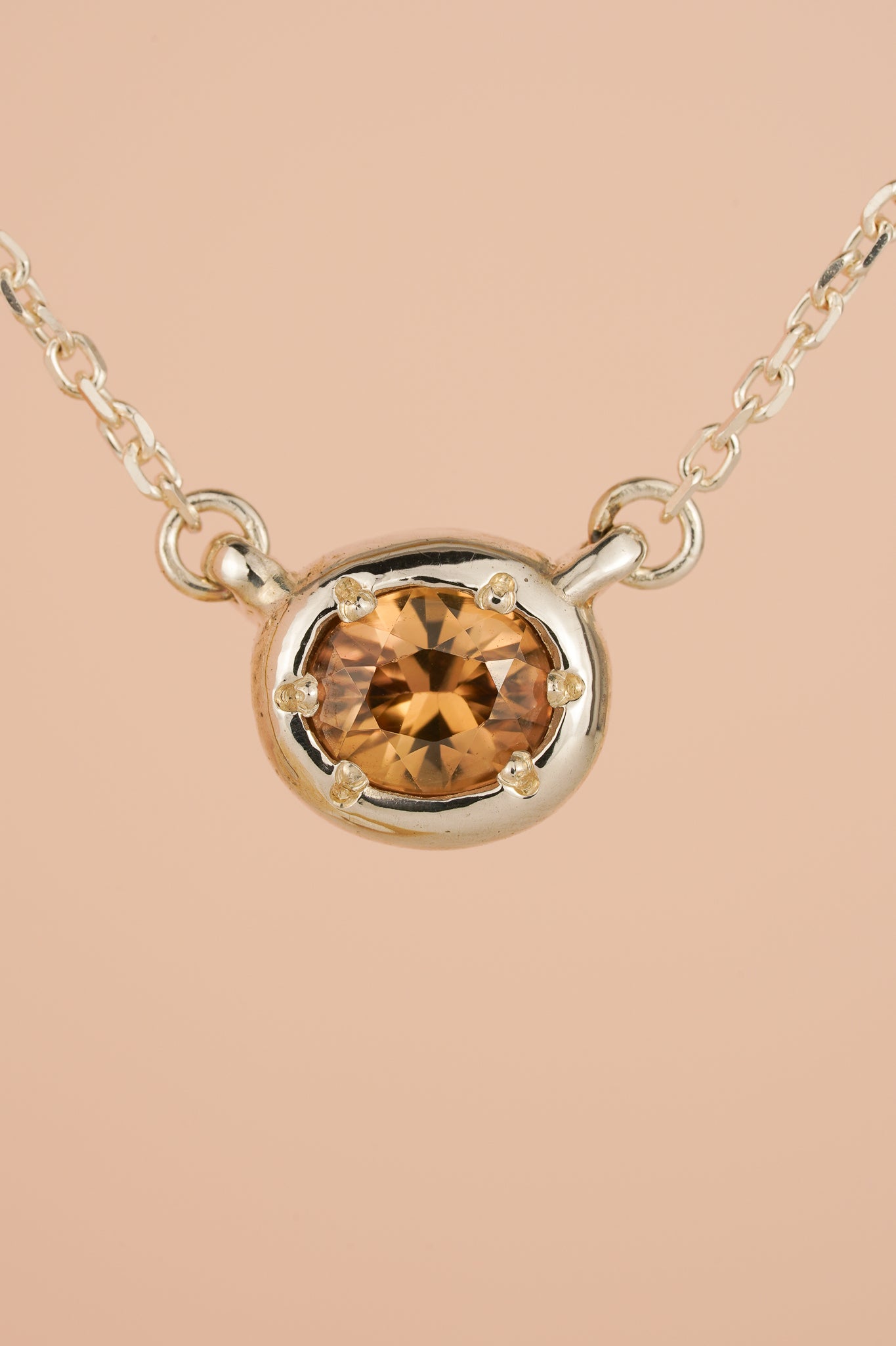 Brown zircon necklace
