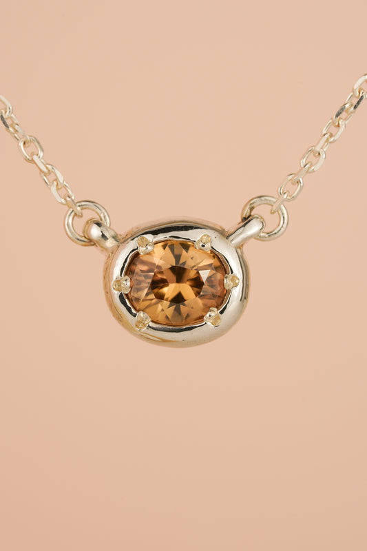 Brown zircon necklace