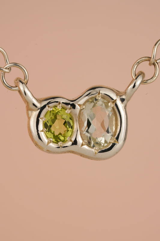 Green amethyst & peridot necklace