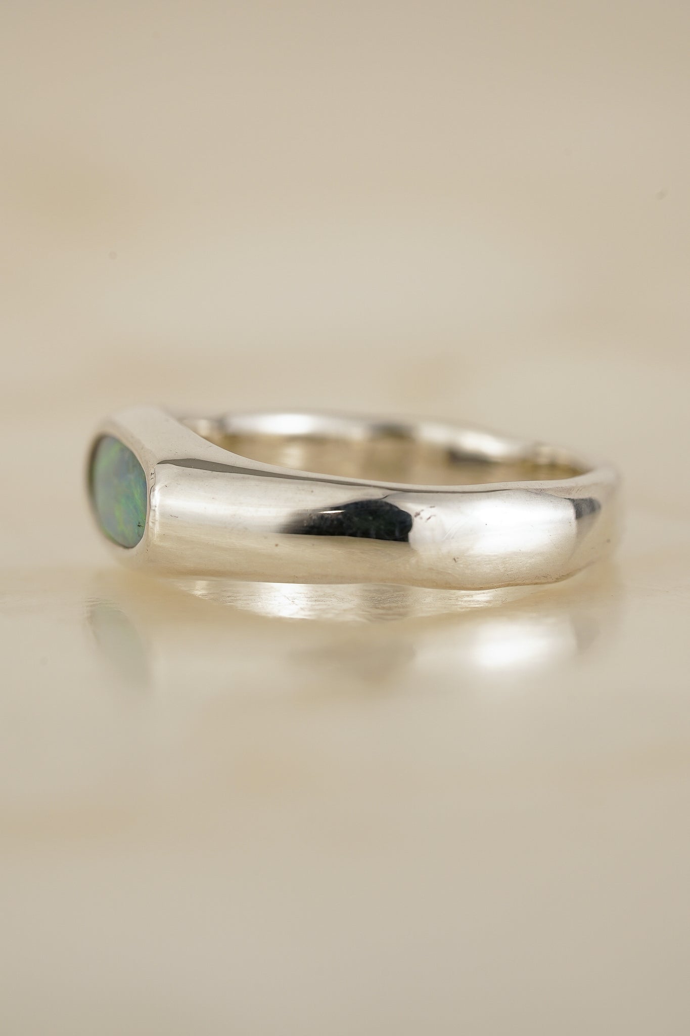 East-west opal signet ring