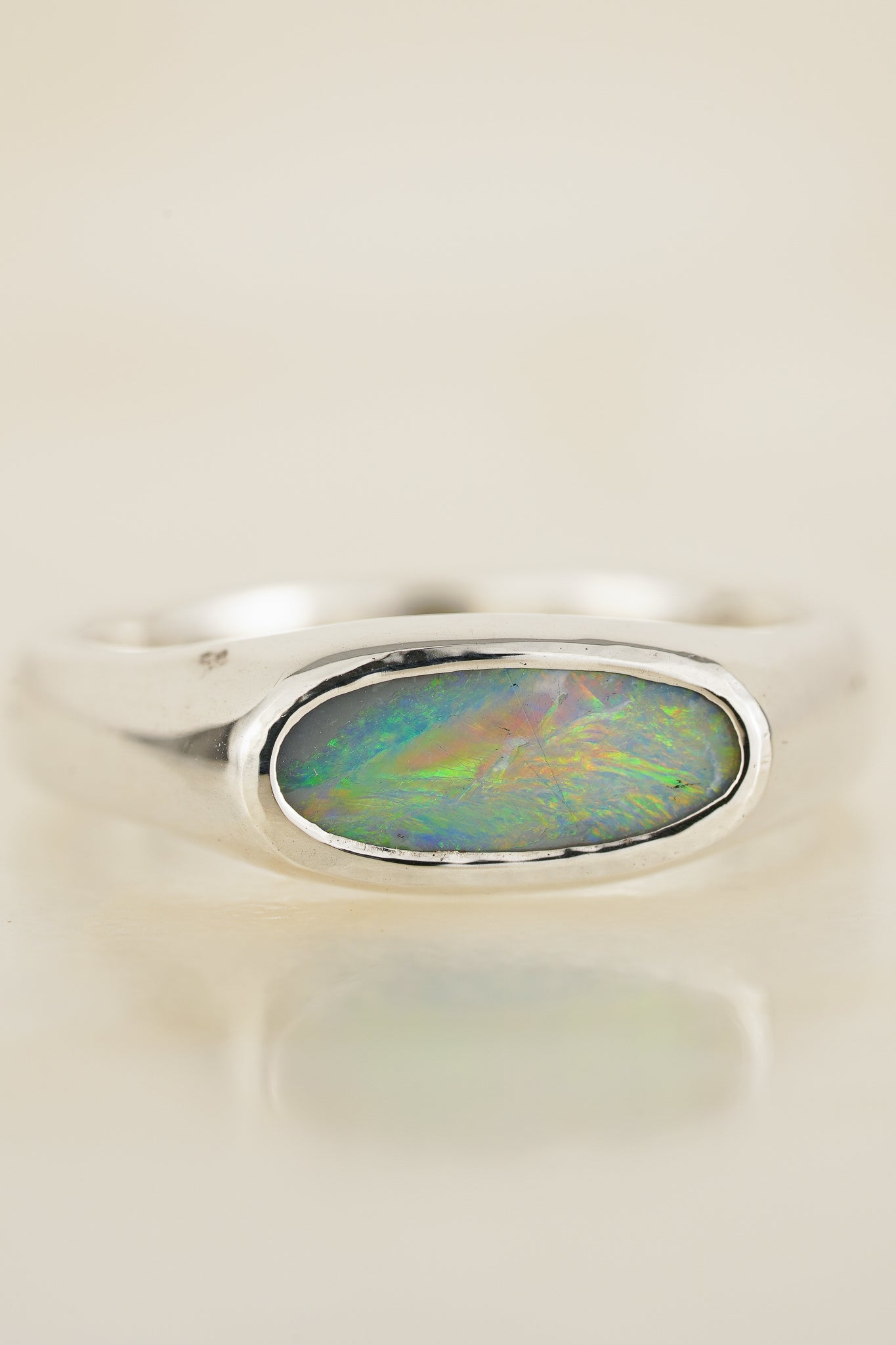 East-west opal signet ring