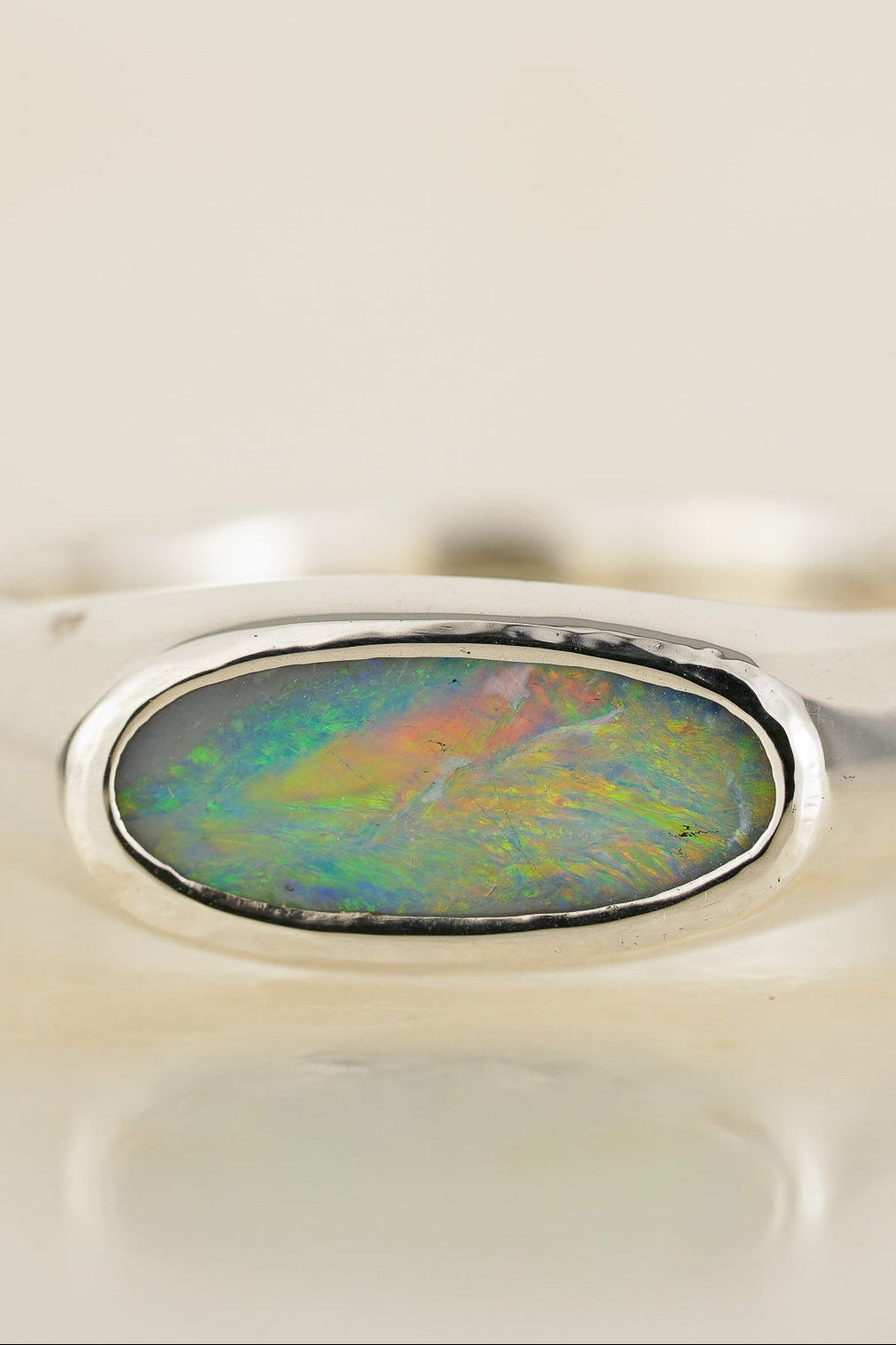 East-west opal signet ring