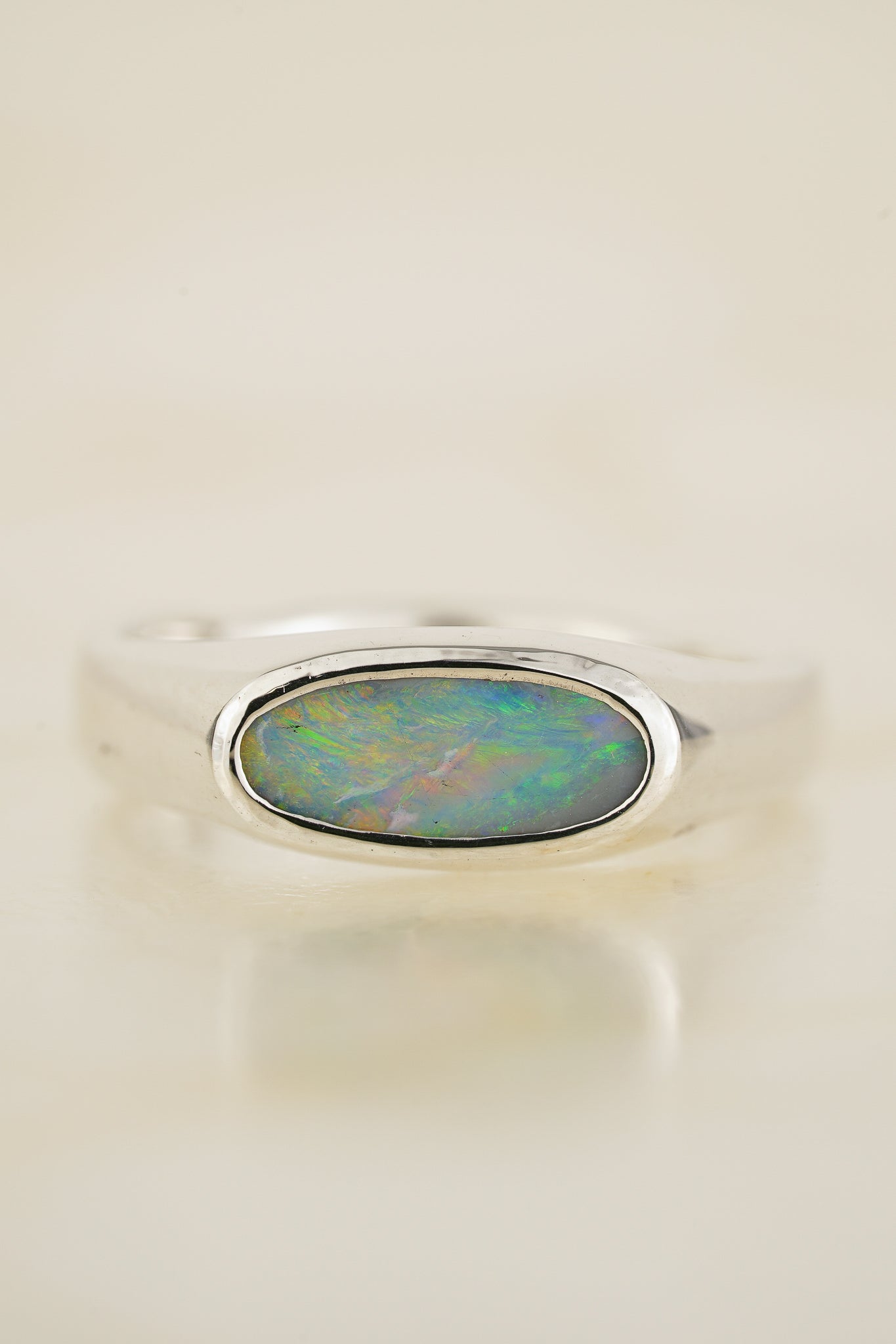 East-west opal signet ring