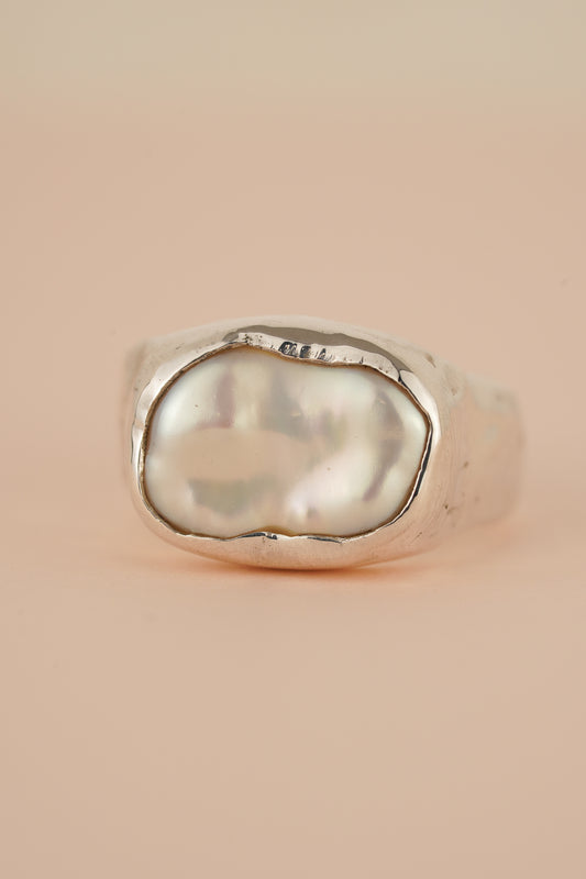Pearl signet ring