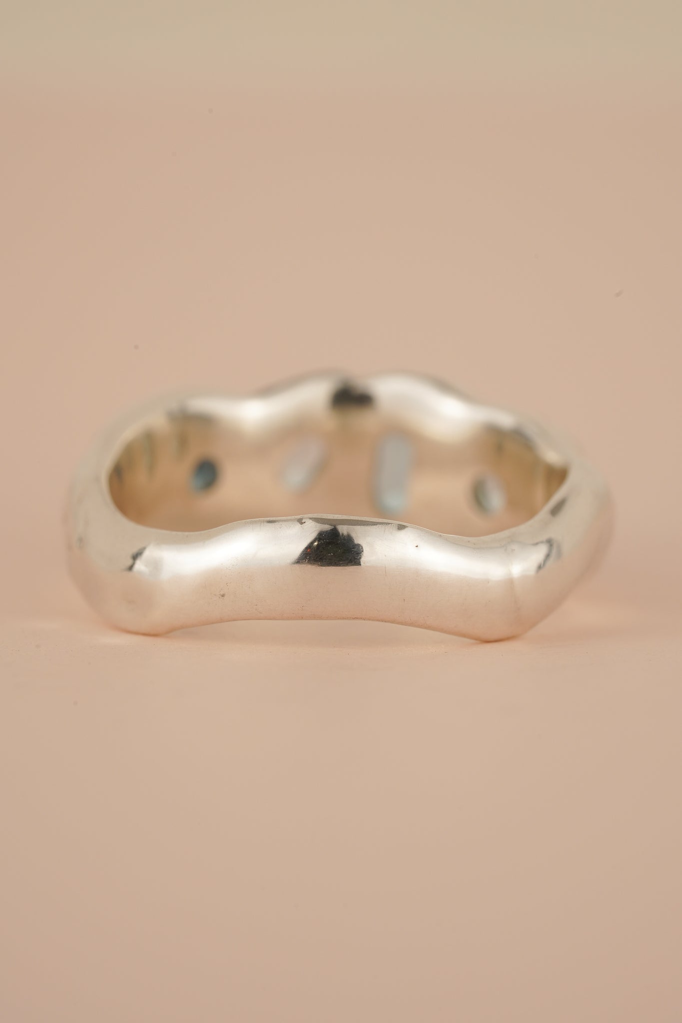 Four stone blue topaz band