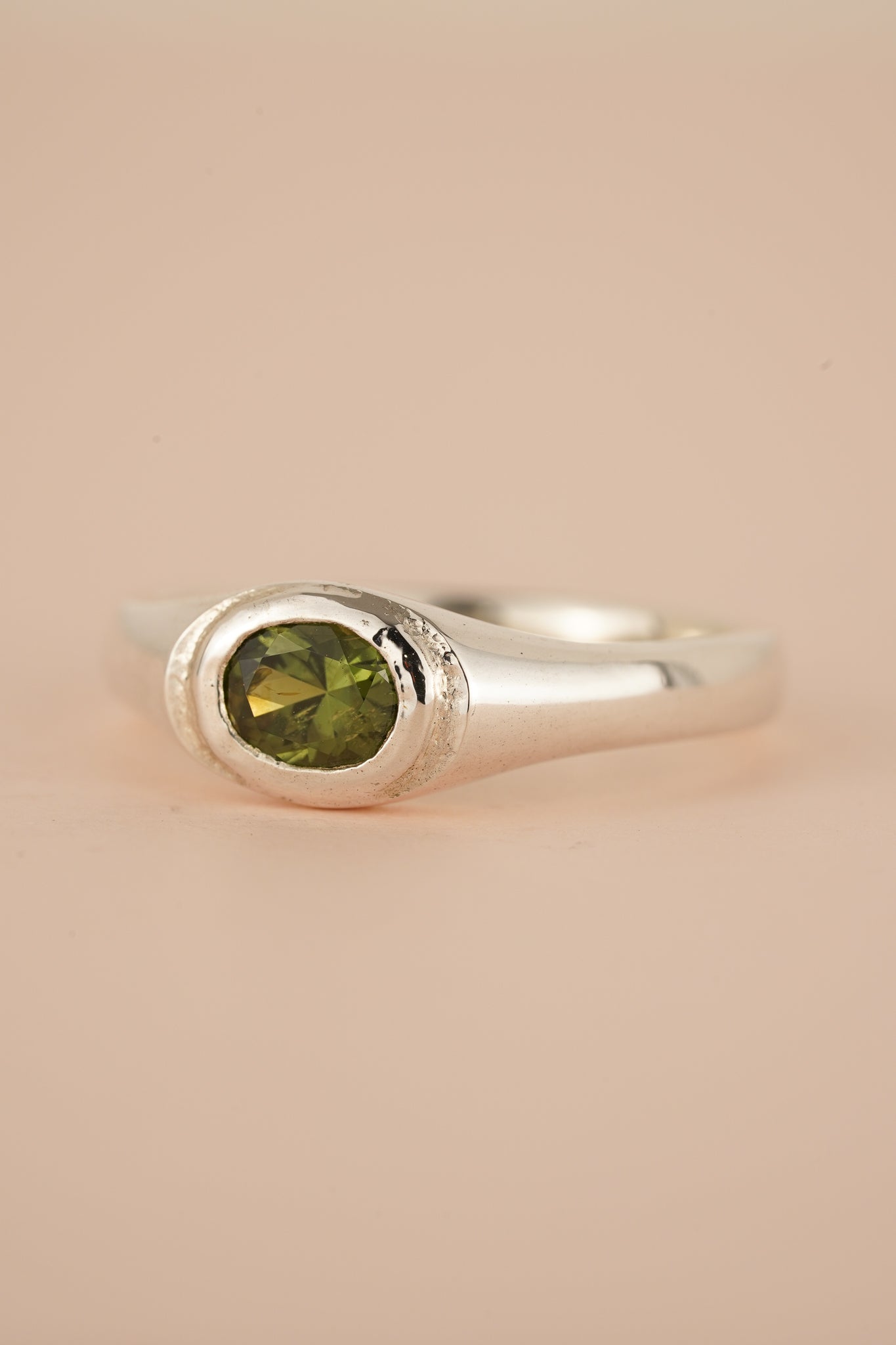 Green Australian sapphire ring