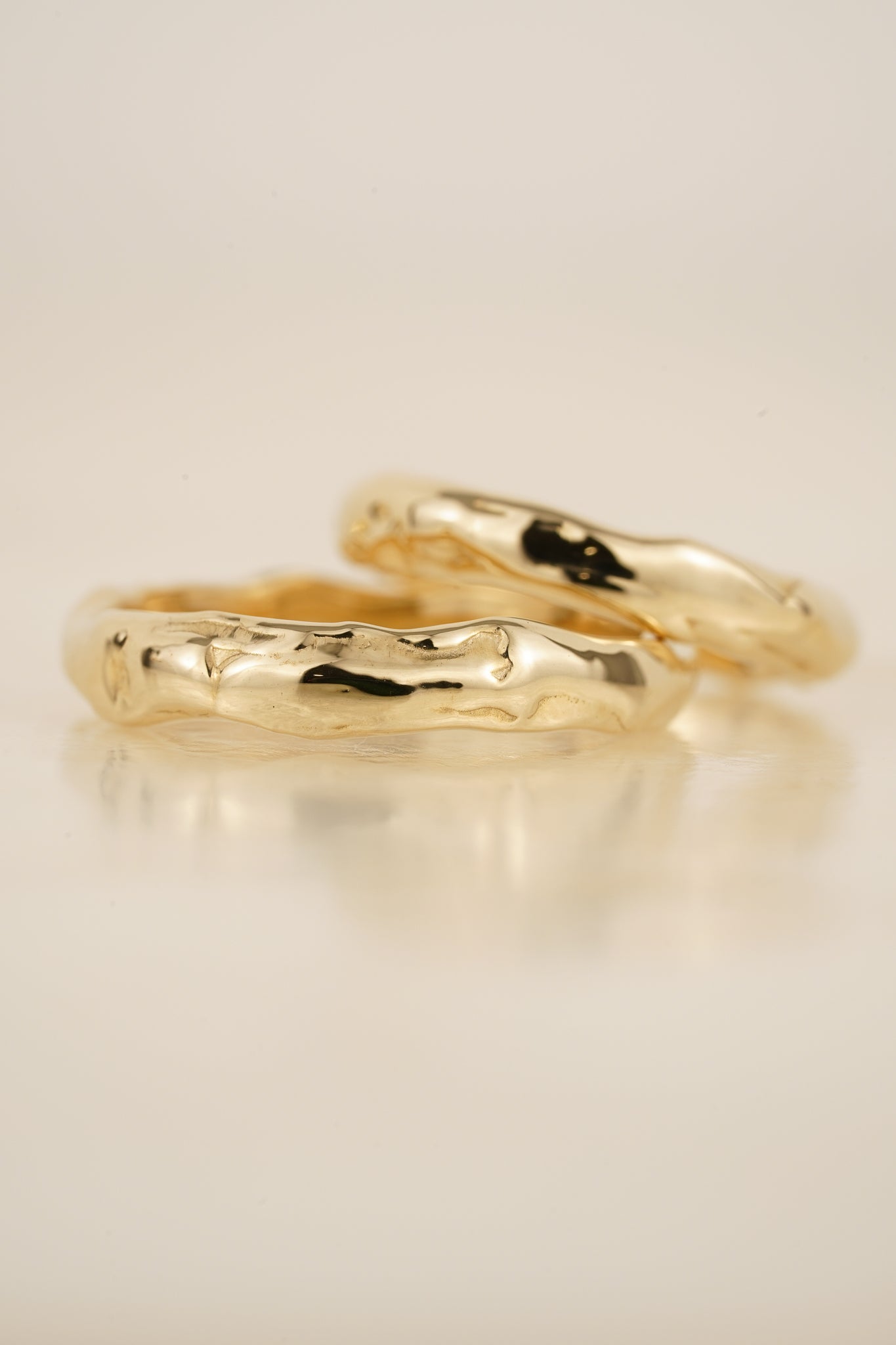 Solid gold molten pinky ring - Size F - IN STOCK