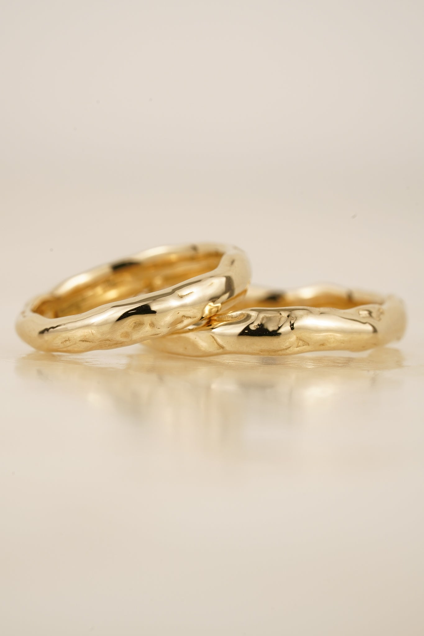 Solid gold molten pinky ring - Size F - IN STOCK