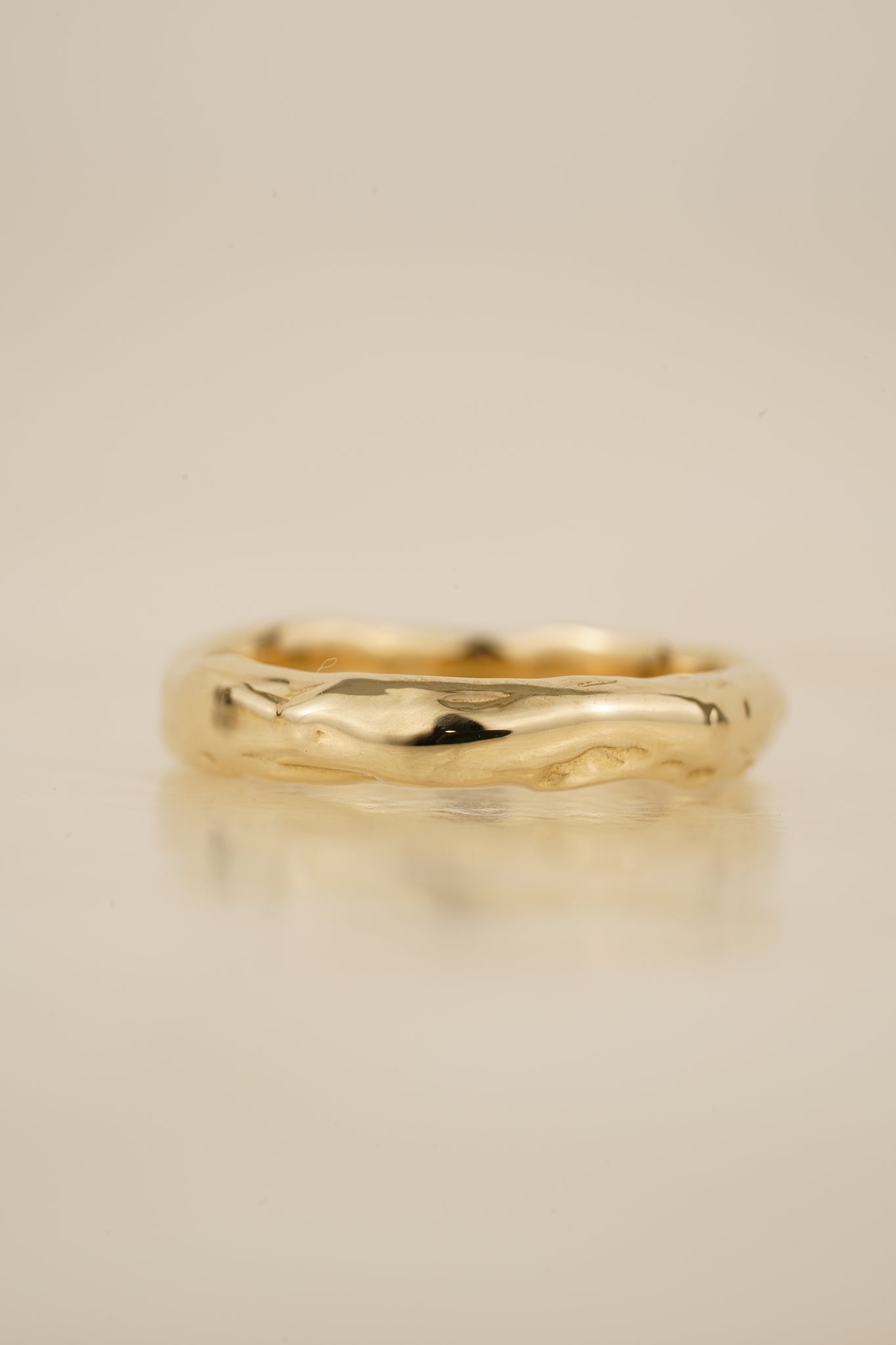 Solid gold molten pinky ring - Size F - IN STOCK