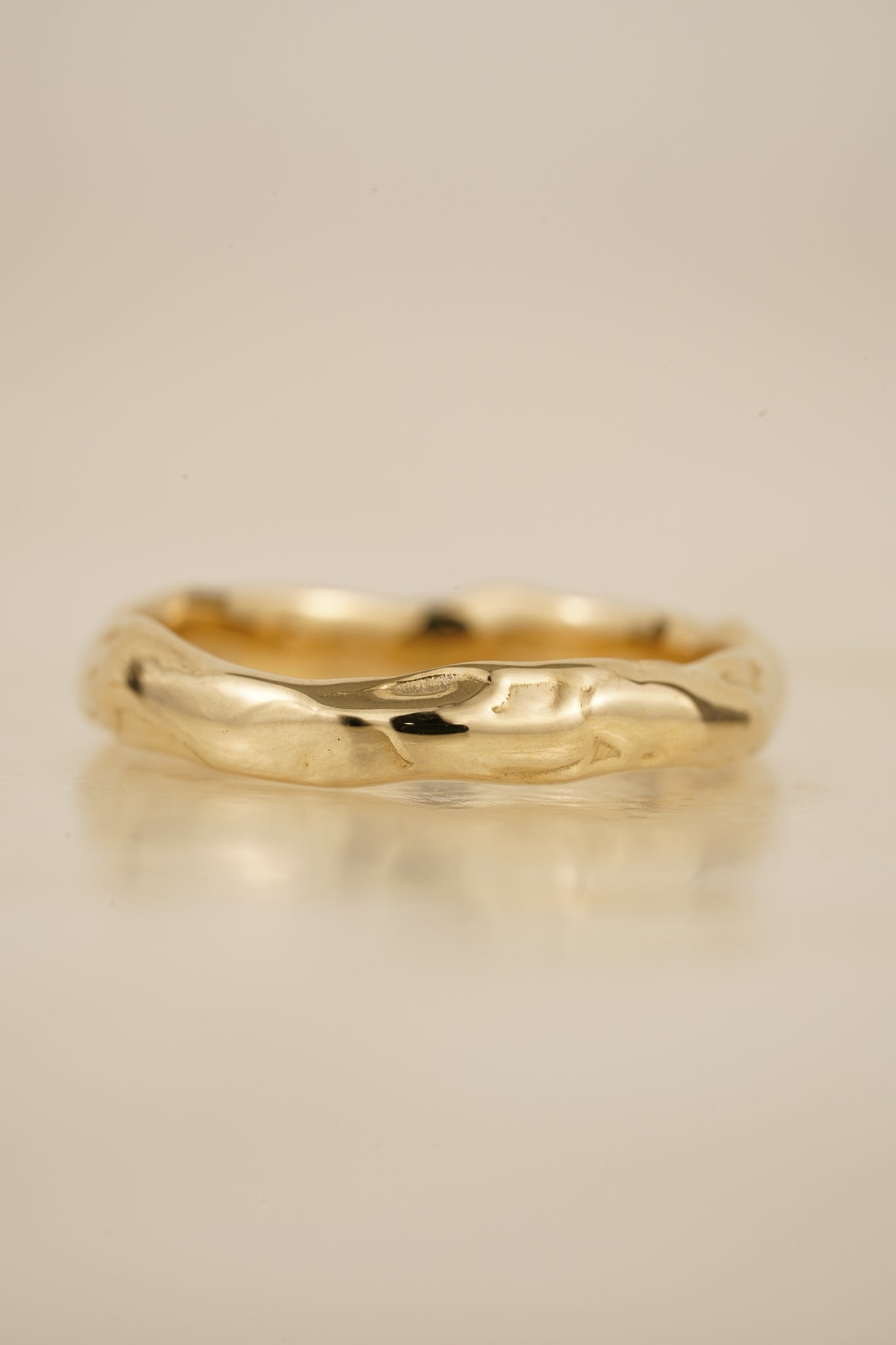 Solid gold molten ring - Size M 1/2 - IN STOCK