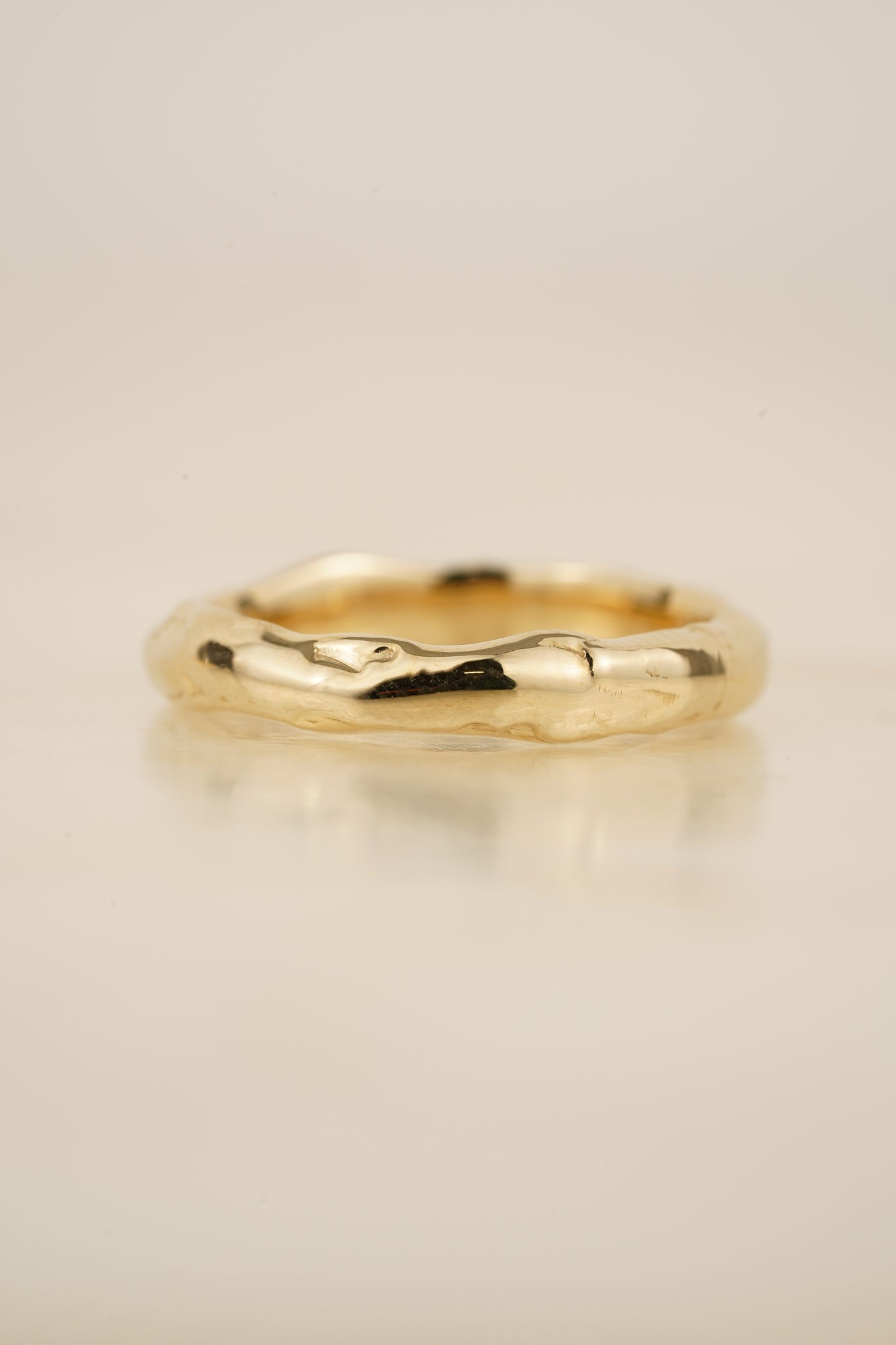 Solid gold molten ring - Size M 1/2 - IN STOCK