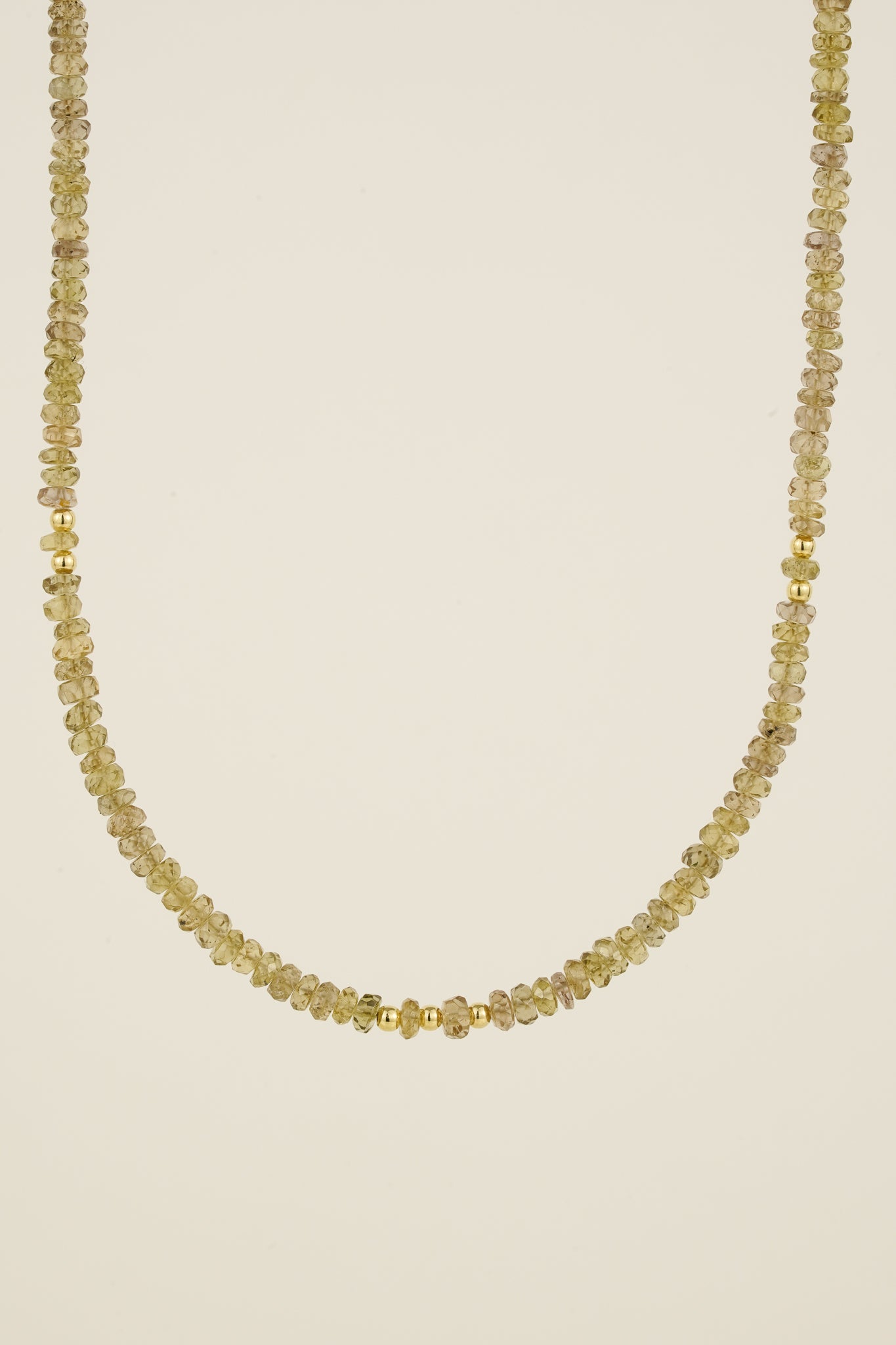 Colour-change garnet beaded necklace - gold