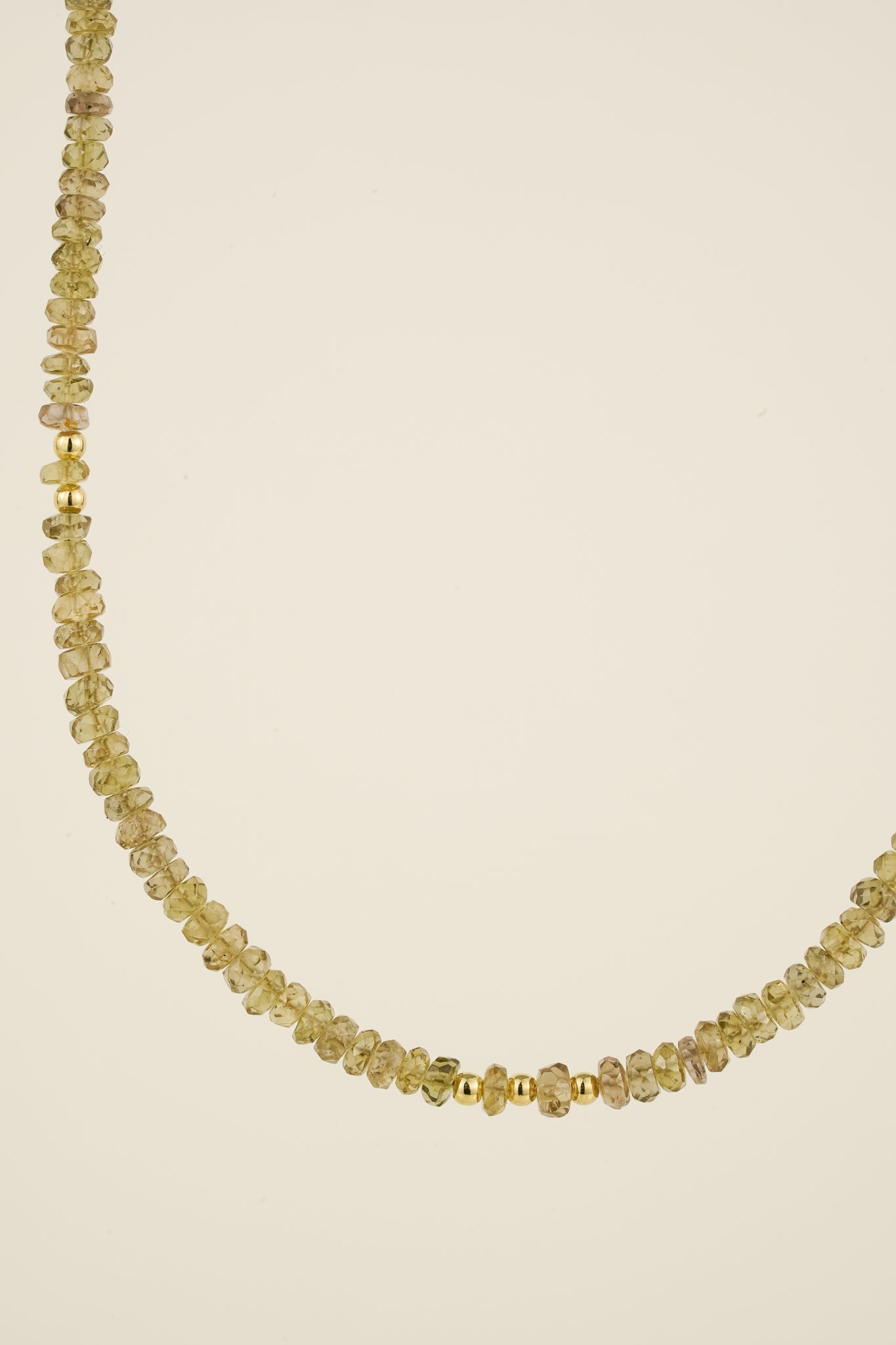 Colour-change garnet beaded necklace - gold