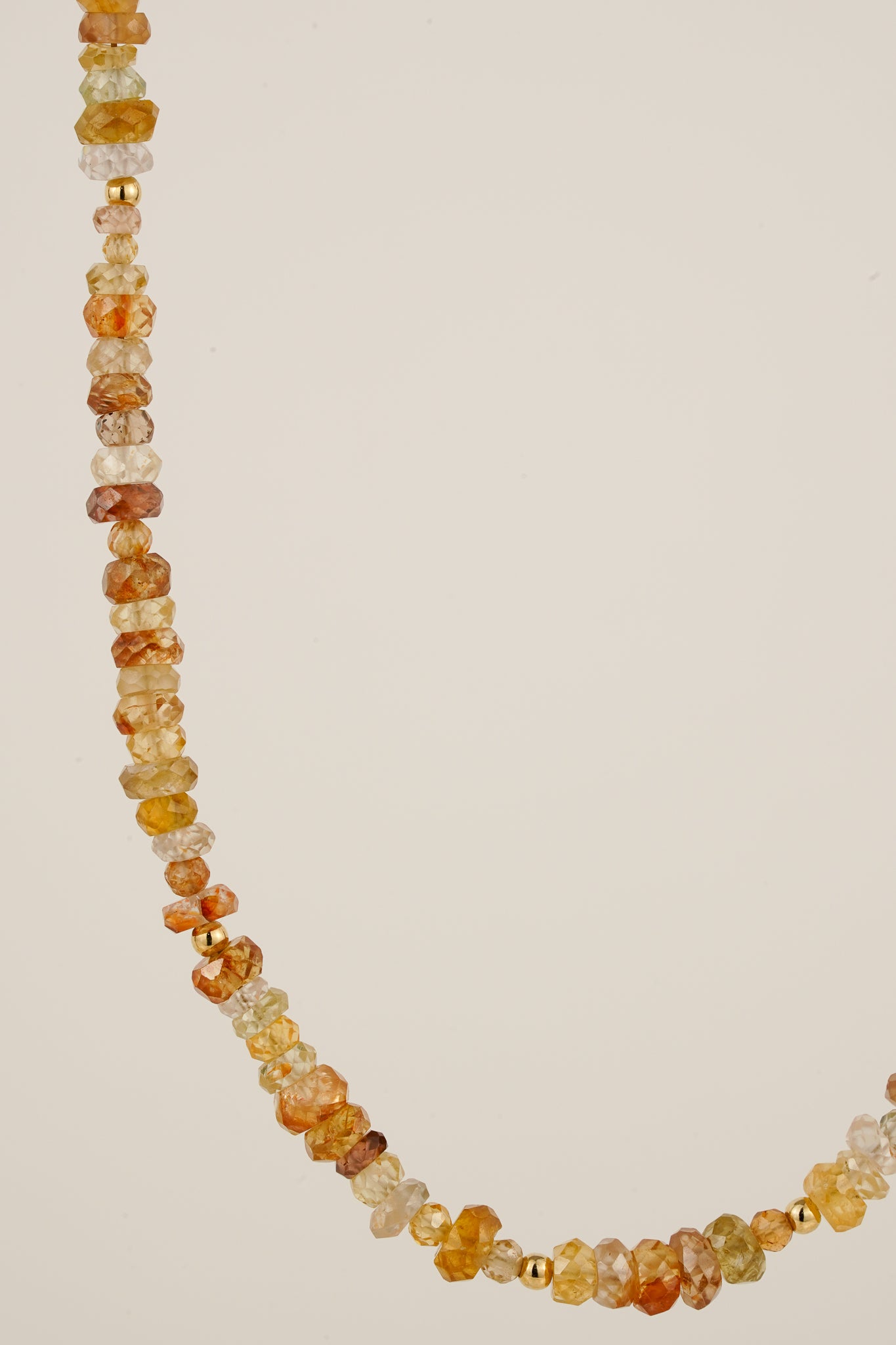 Mixed zircon beaded necklace - gold
