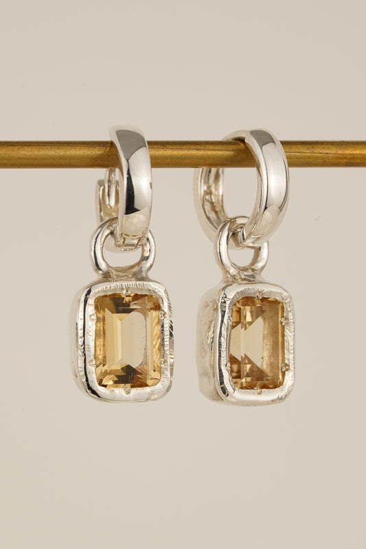 Champagne quartz earring charms