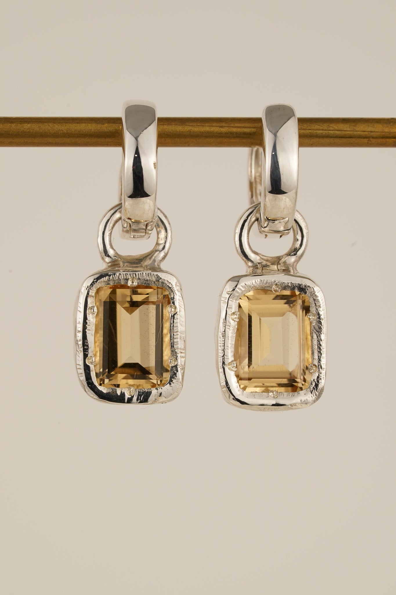 Champagne quartz earring charms