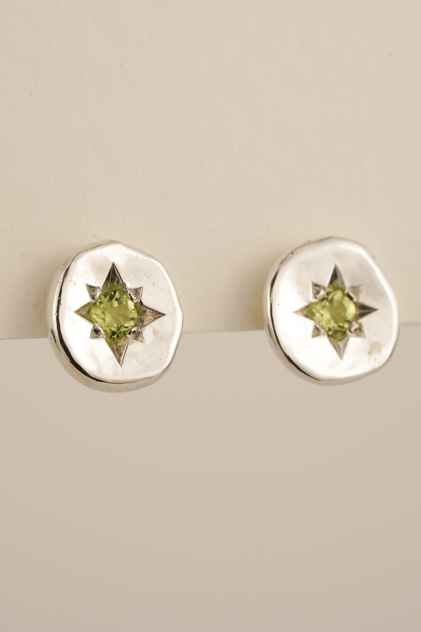 Molten peridot studs