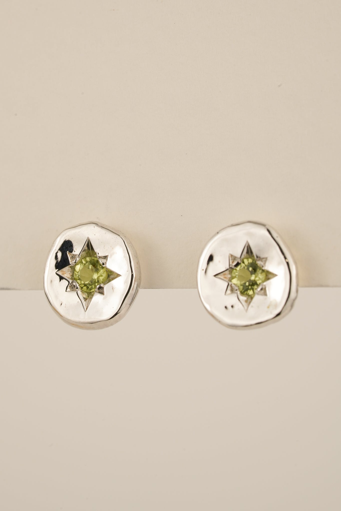 Molten peridot studs