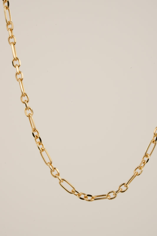 Solid gold chain - 1.5mm hammered 3+1 cable - 50cm
