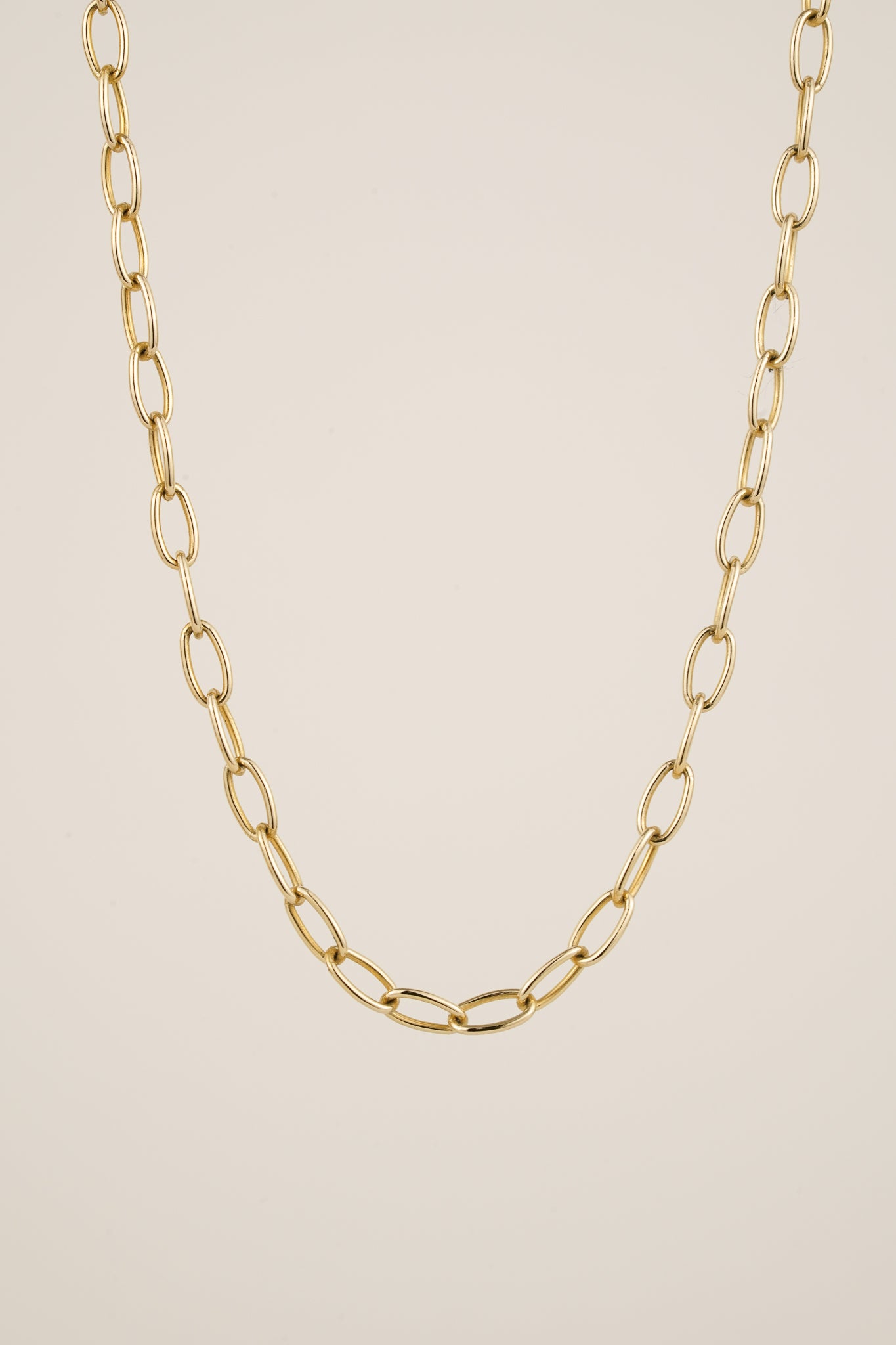 Solid gold chain - 2.5mm oval paperclip - 45cm