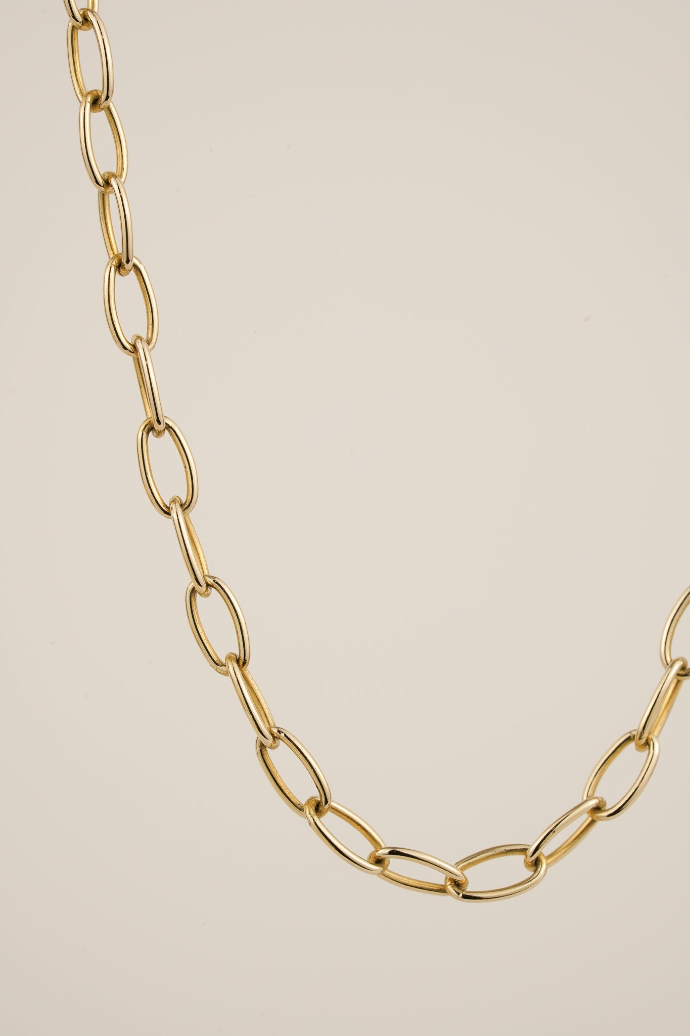Solid gold chain - 2.5mm oval paperclip - 45cm