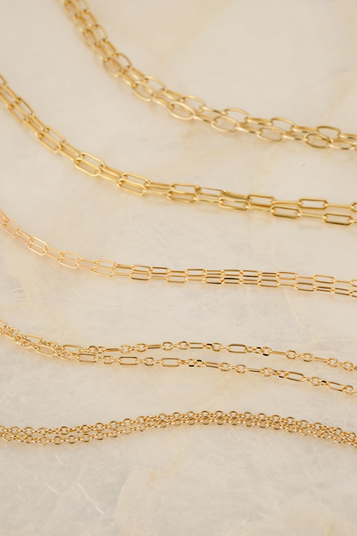 Solid gold chain - 1.5mm hammered 3+1 cable - 50cm