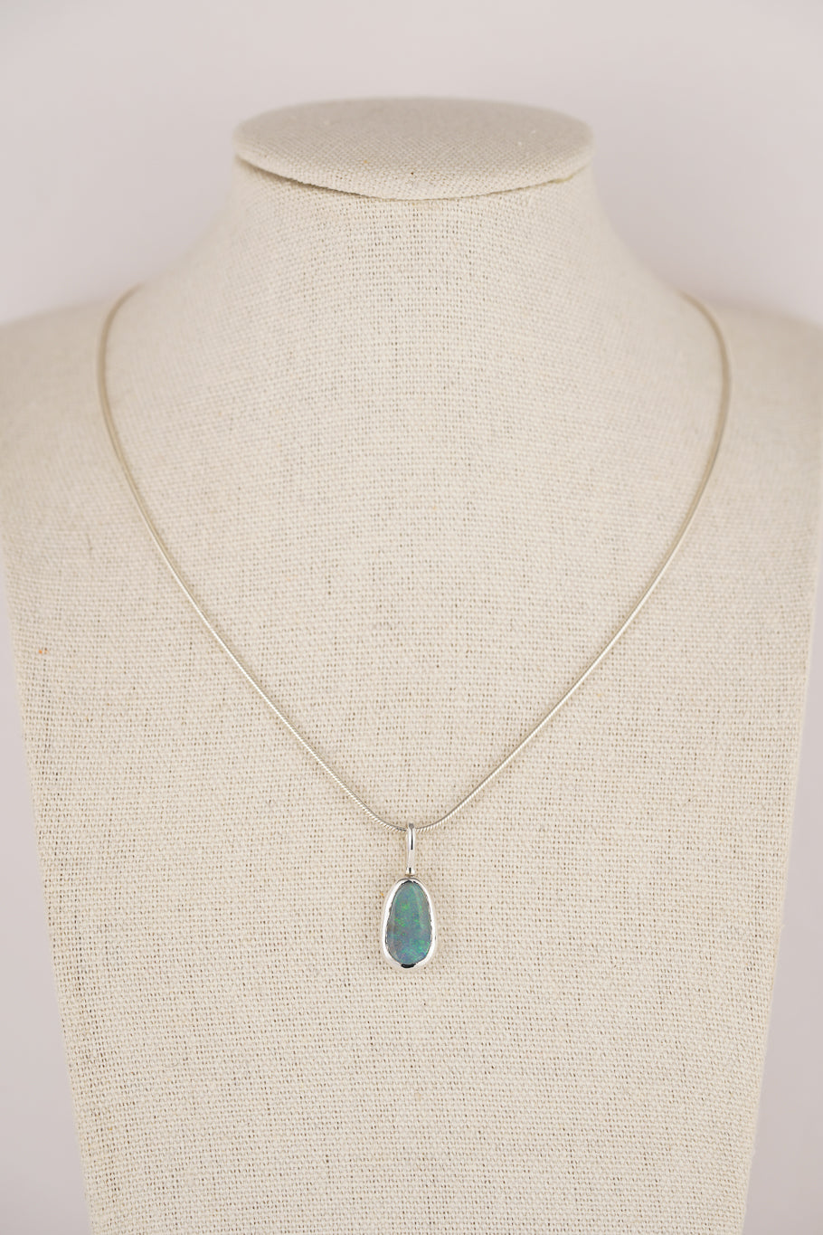 Blue boulder opal pendant