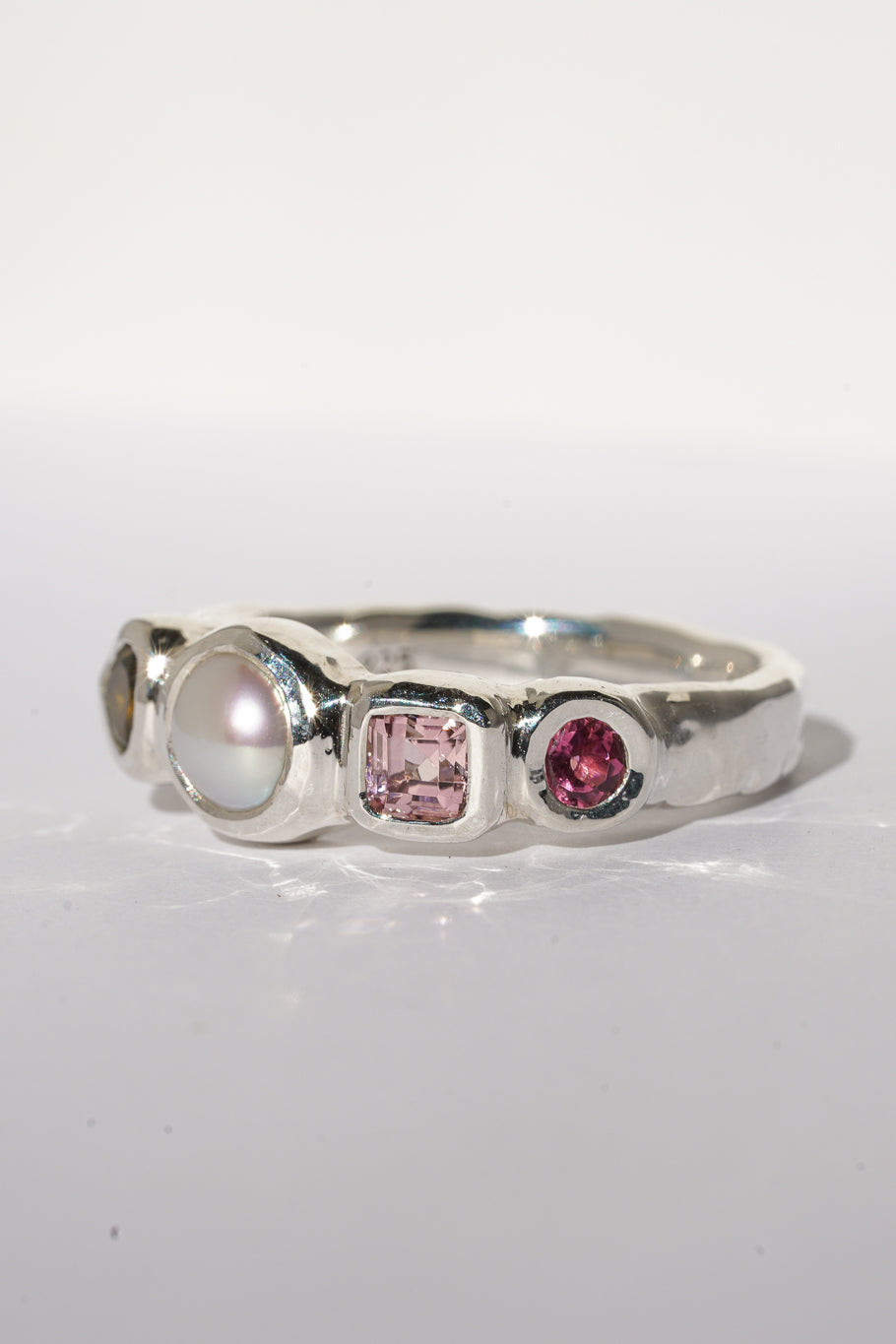 Tourmaline & pearl ring band - 2
