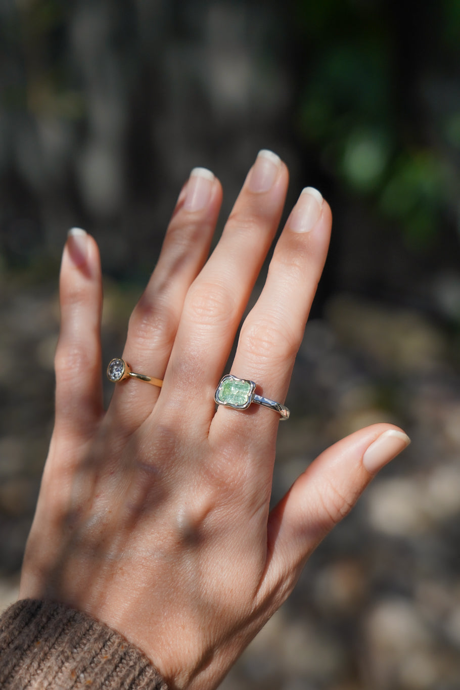 Seafoam green tourmaline solitare