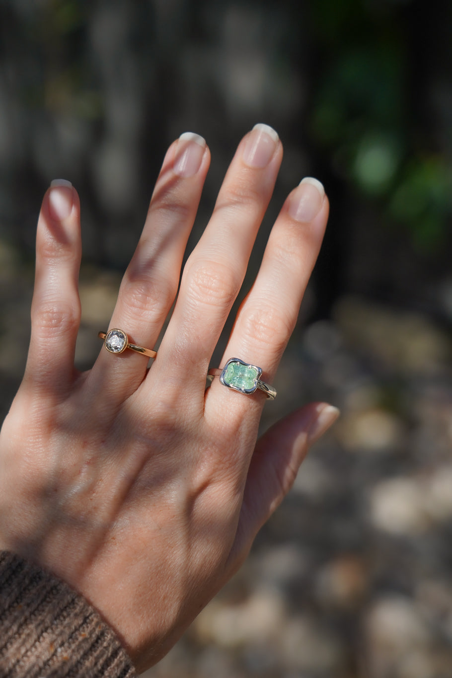 Seafoam green tourmaline solitare