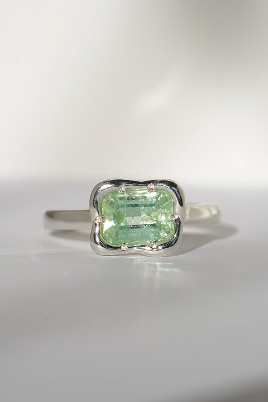Seafoam green tourmaline solitare