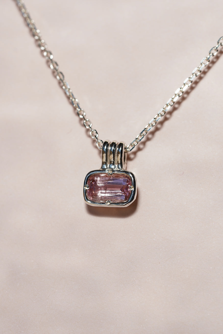 East-west pink tourmaline pendant