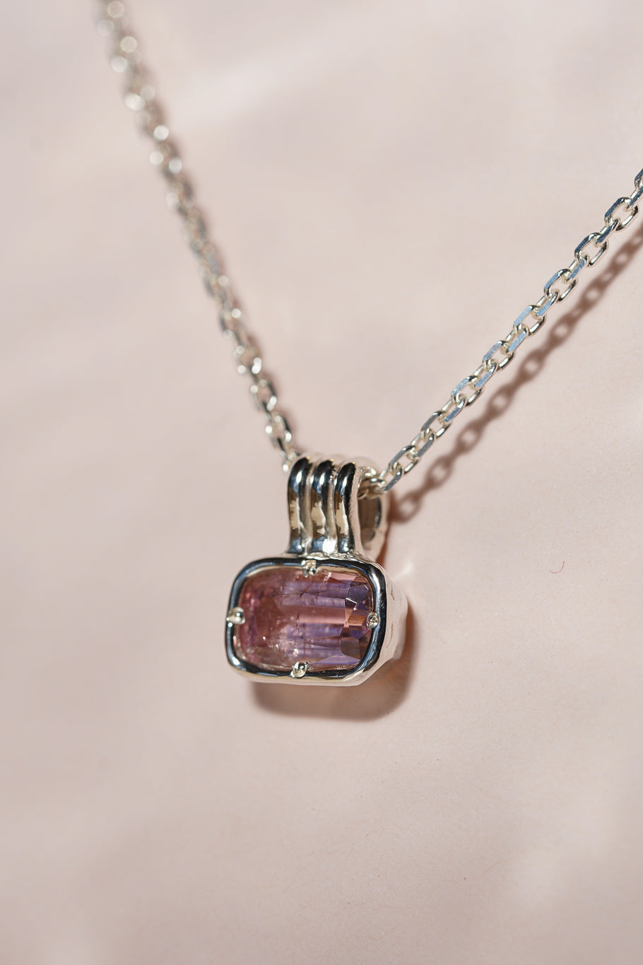 East-west pink tourmaline pendant
