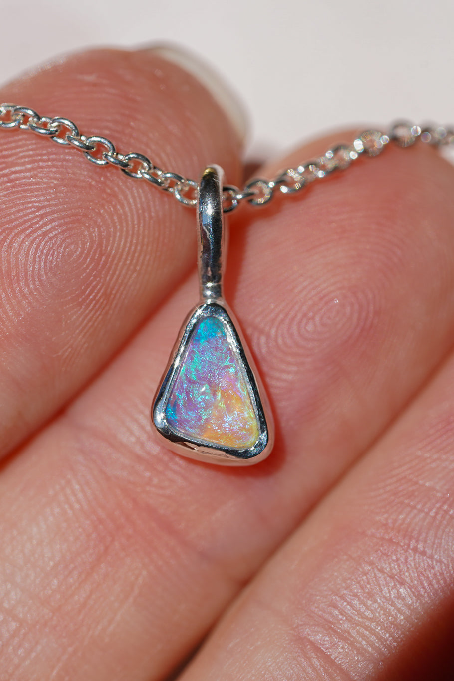 Blue crystal opal pendant