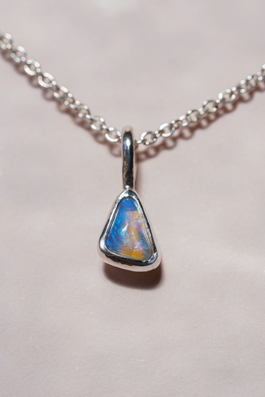 Blue crystal opal pendant