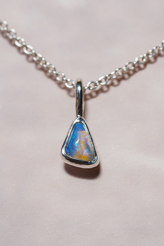 Blue crystal opal pendant