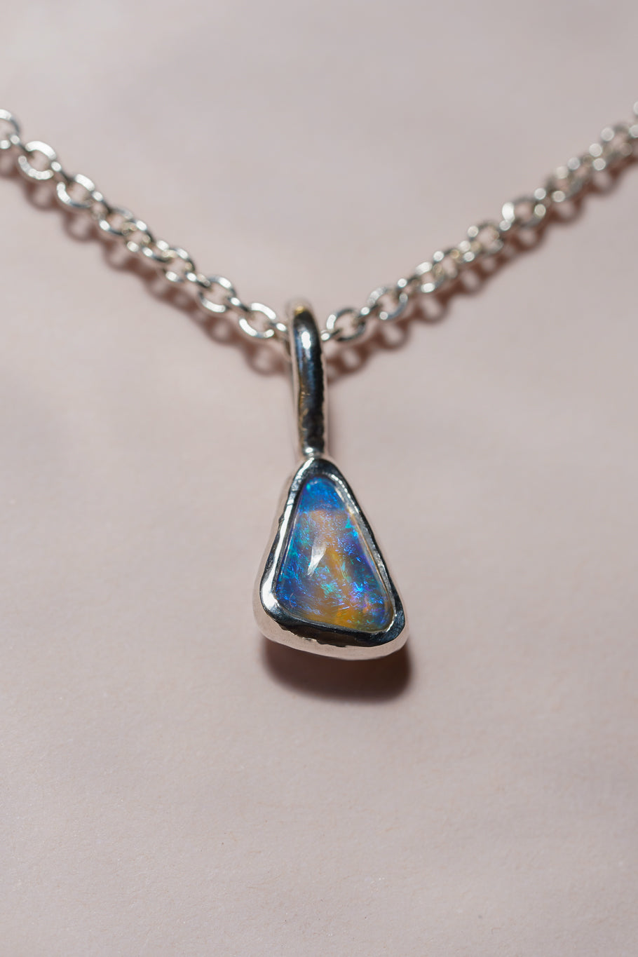 Blue crystal opal pendant