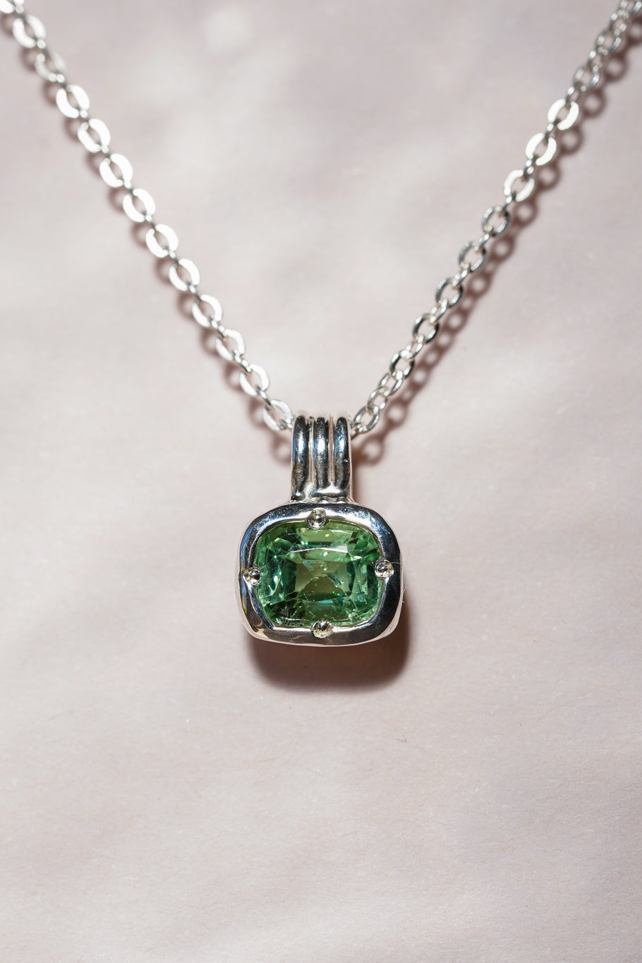 Seafoam green tourmaline pendant