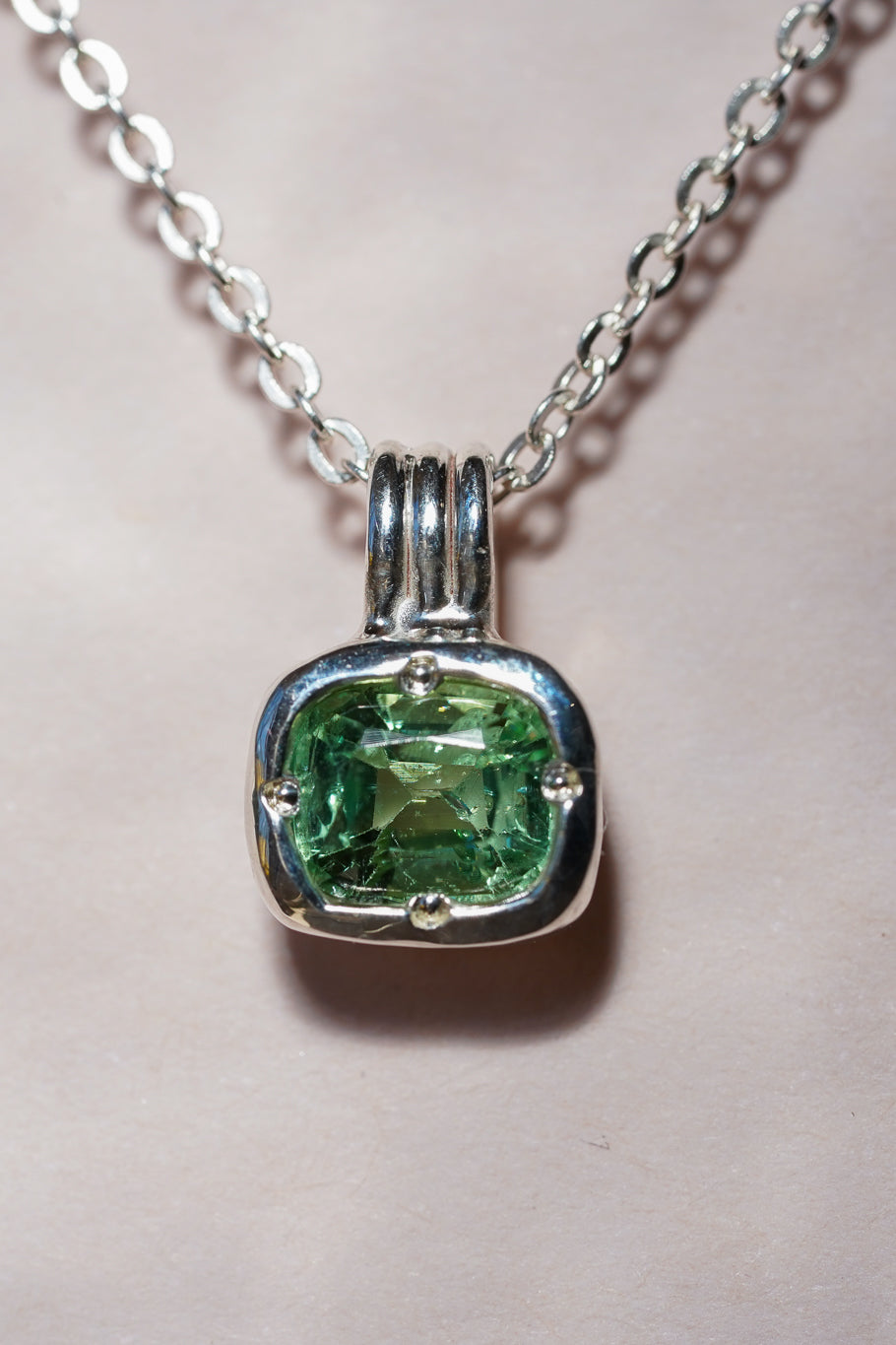Seafoam green tourmaline pendant