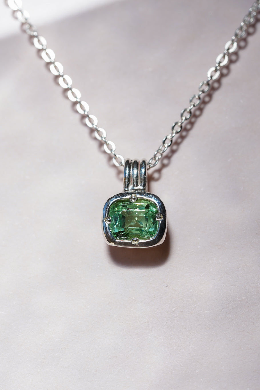 Seafoam green tourmaline pendant