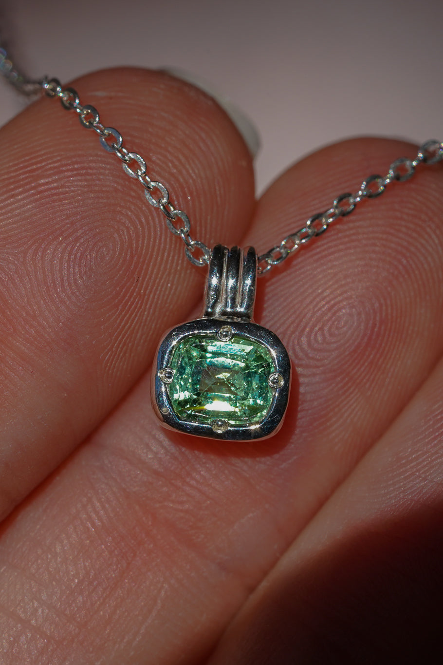 Seafoam green tourmaline pendant