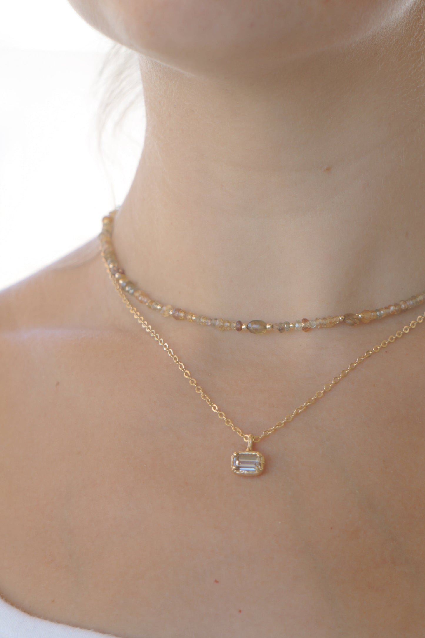 Solid gold chain - 2.1mm hammered cable - 45cm