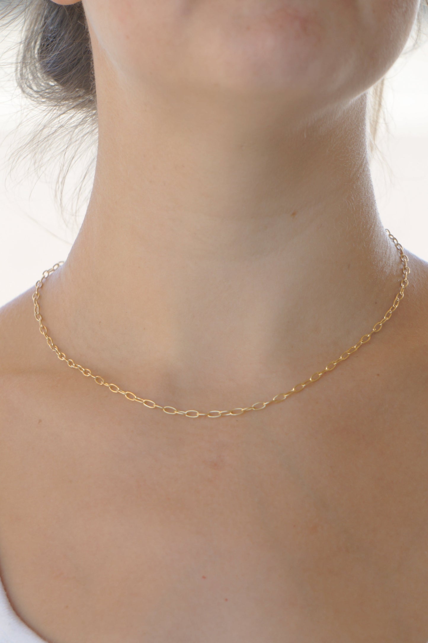 Solid gold chain - 2.5mm oval paperclip - 45cm